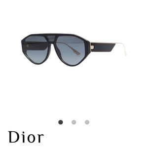 Christian Dior "Clan 1" 60mm Aviator Frame Sunglasses in Black